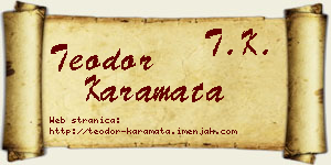 Teodor Karamata vizit kartica